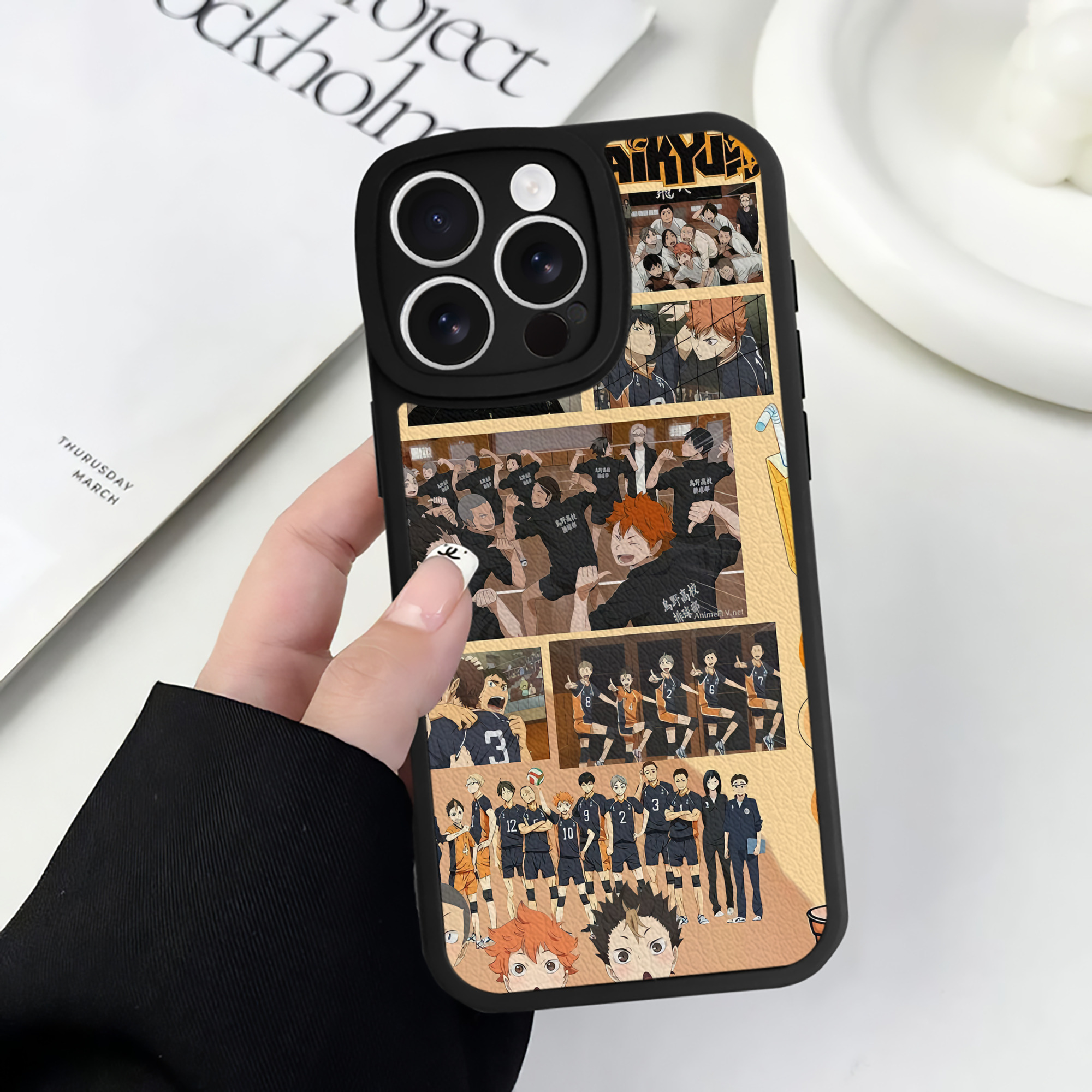 （画像用） ハイキュー!! Haikyu!! 【iPhone 16シリーズ対応】シリコンスマホケース（レザー調） 材質：シリコン